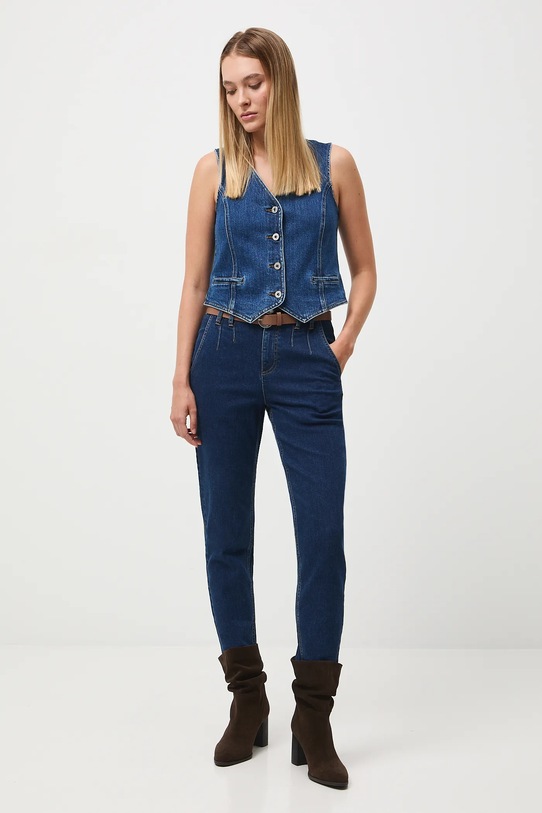 Jeansy damskie carrot z paskiem granatowy RW25-SJD507