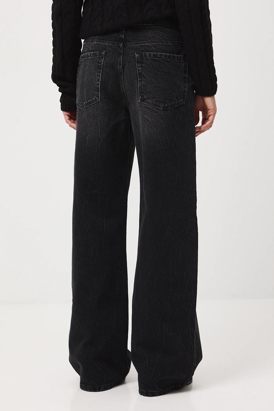 Odzież Jeansy bawełniane damskie wide leg z efektem sprania RW25-SJD509 czarny