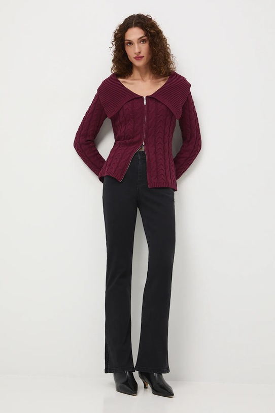 Jeansy damskie flare z efektem sprania RW25-SJD603 czarny RW25