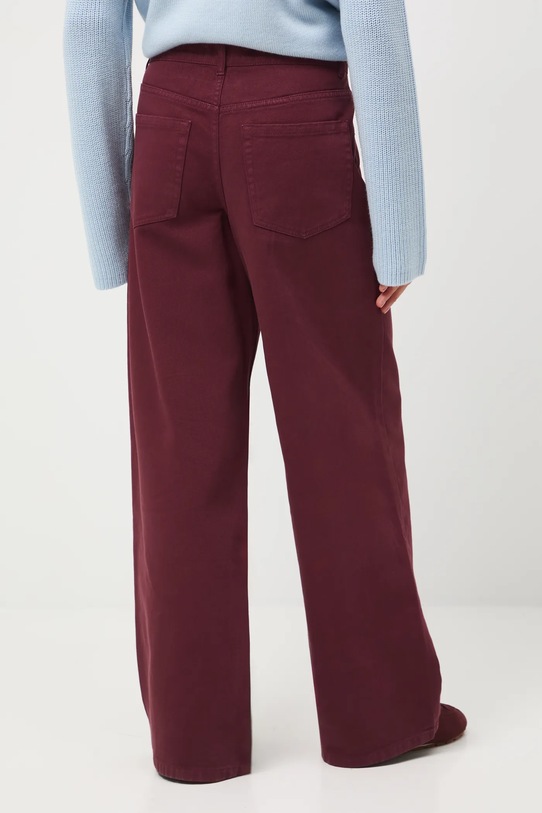 Odzież Jeansy bawełniane damskie wide leg gładkie RW25-SJD800 bordowy