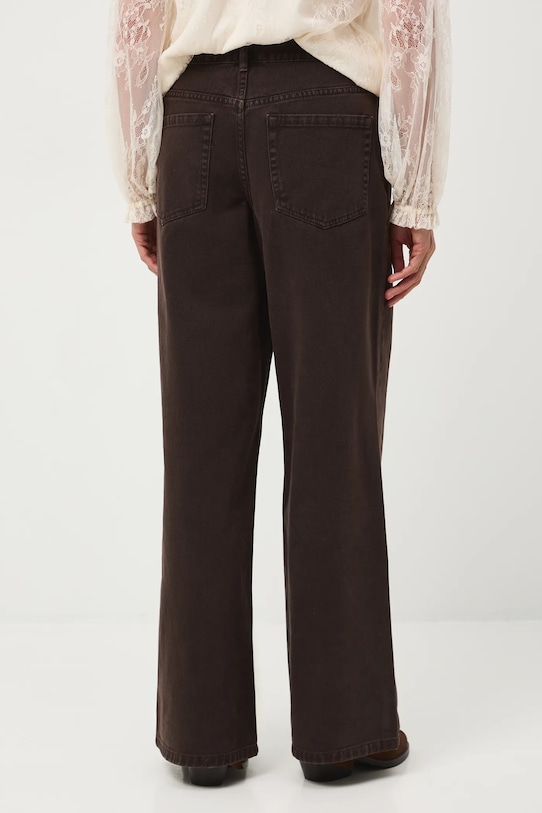 Odzież Jeansy bawełniane damskie wide leg gładkie RW25-SJD800 brązowy