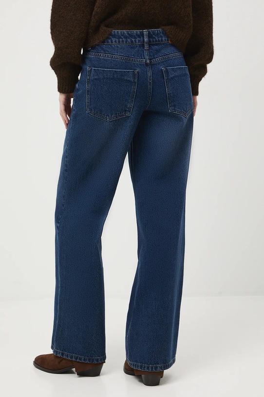 Odzież Jeansy damskie wide leg z efektem sprania RW25-SJD901 granatowy
