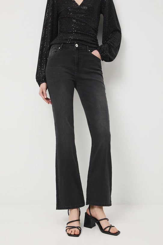 Džíny dámské flare, se sepraným efektem černá RW25-SJDB04