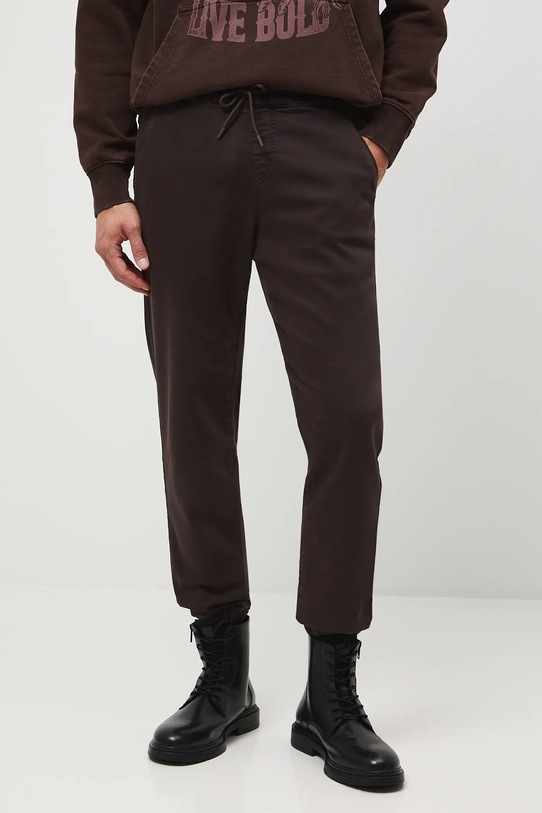 Jeansy męskie jogger gładkie brązowy RW25-SJM031