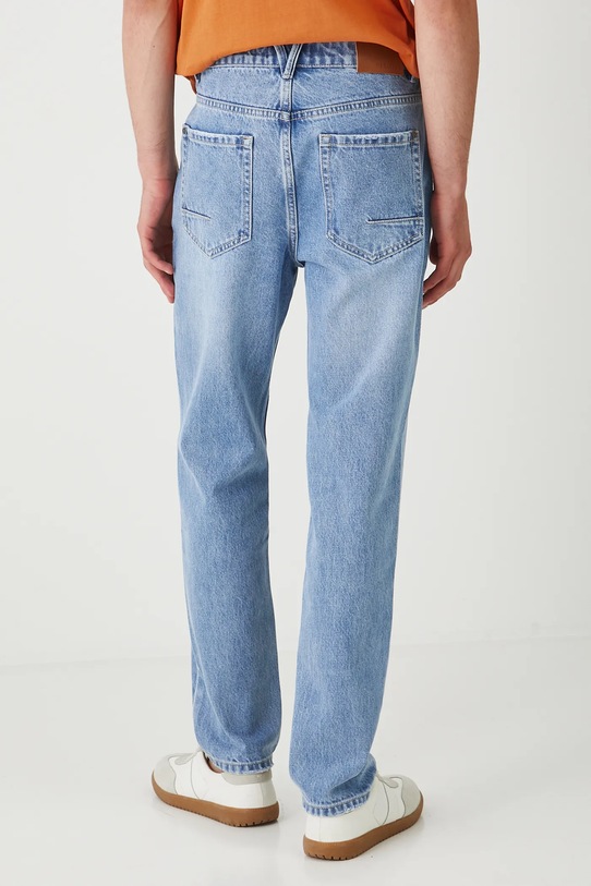 Odzież Jeansy bawełniane tapered z efektem sprania RW25.SJM202 niebieski