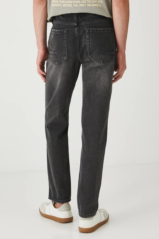 Odzież Jeansy bawełniane tapered z efektem sprania RW25.SJM202 czarny