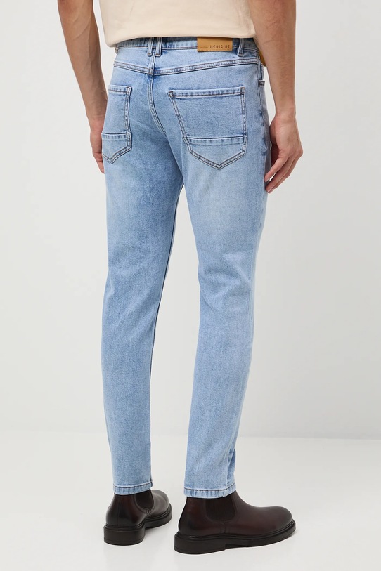 Odzież Jeansy męskie slim z efektem sprania RW25-SJM305 niebieski