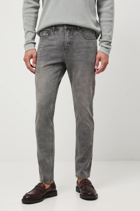 Jeansy męskie slim z efektem sprania RW25-SJM305 szary RW25
