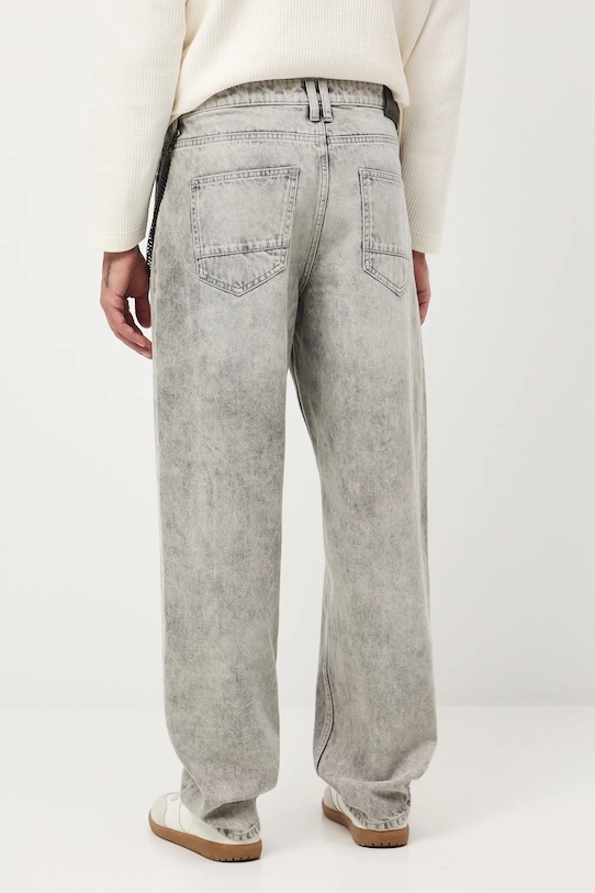 Odzież Jeansy bawełniane męskie loose z efektem sprania RW25-SJM306 szary