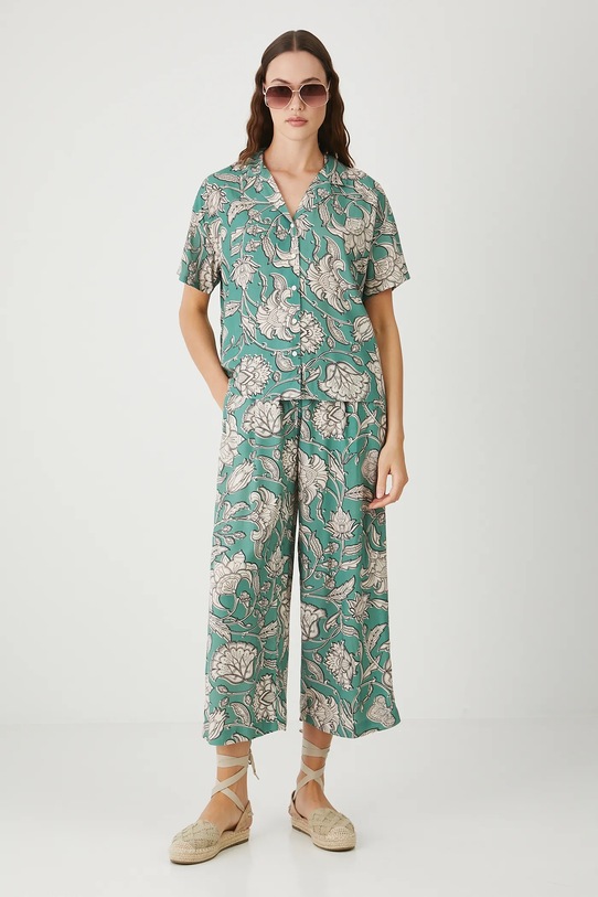 Kalhoty dámské wide leg z viskózy RW25.SPD010 tyrkysová RW25
