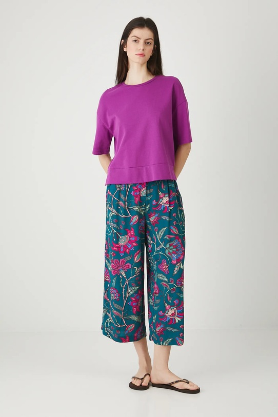 Spodnie damskie wide leg z wiskozy RW25.SPD010 turkusowy RW25