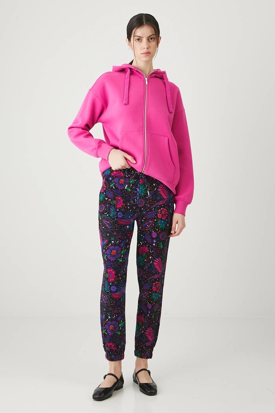 Spodnie dresowe bawełniane damskie z elastanem wzorzyste RW25-SPD013 multicolor RW25