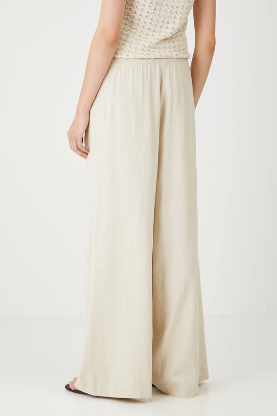 Odzież Spodnie damskie wide leg lniane RW25-SPD101 beżowy