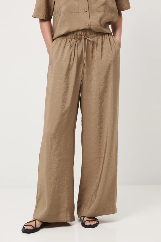 Spodnie damskie wide leg gładkie RW25-SPD102 beżowy RW25