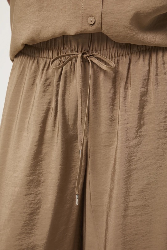 Spodnie damskie wide leg gładkie beżowy RW25-SPD102