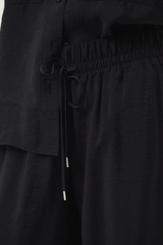 Spodnie damskie wide leg gładkie czarny RW25-SPD102