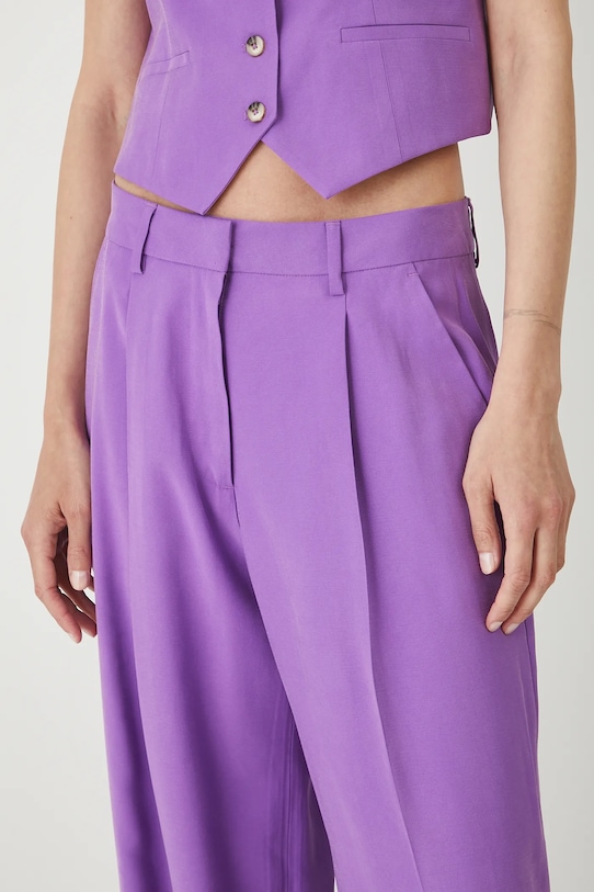 Spodnie damskie wide leg fioletowy RW25.SPD200