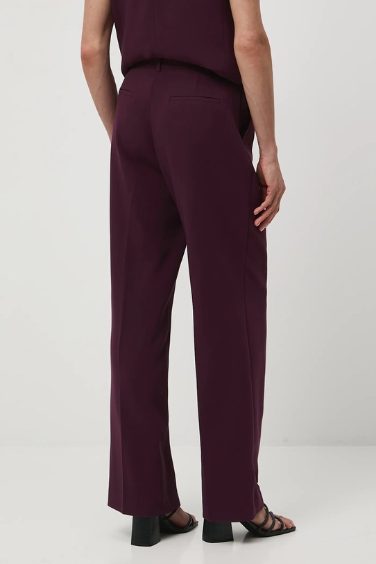 Odzież Spodnie damskie wide leg gładkie RW25-SPD301 bordowy