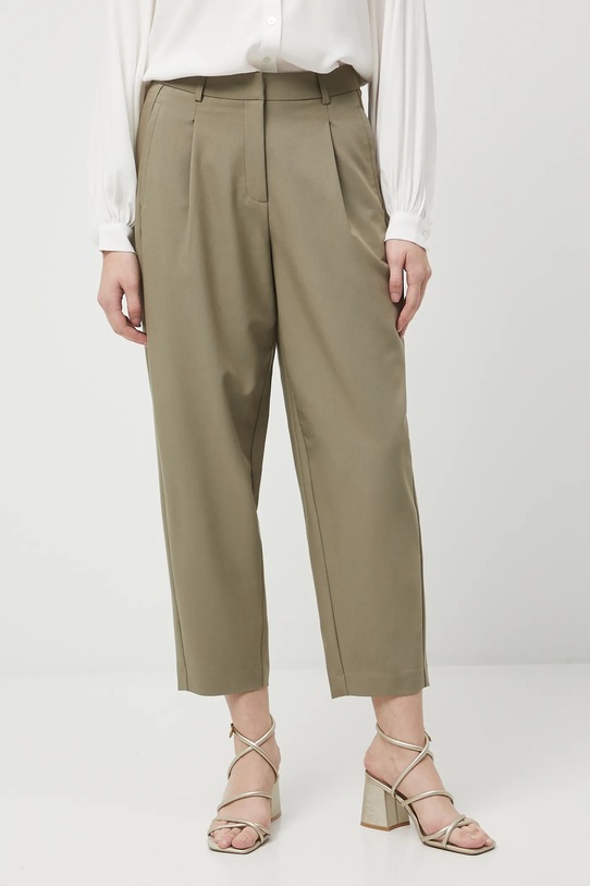 Spodnie damskie slouchy gładkie RW25-SPD304 zielony RW25