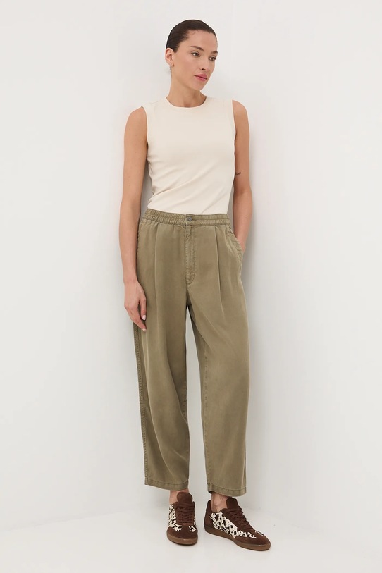 Spodnie damskie slouchy z lyocellu RW25-SPD400 zielony RW25