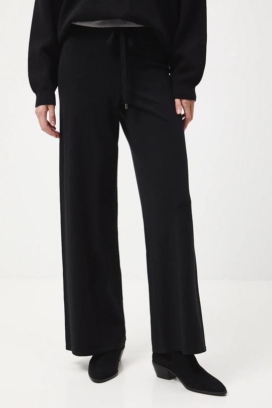 Spodnie damskie wide leg gładkie RW25-SPD704 czarny RW25