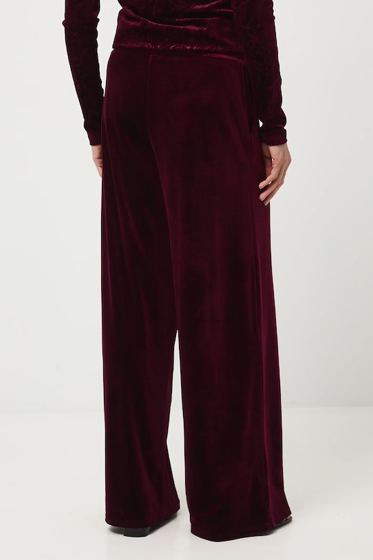 Odzież Spodnie damskie wide leg welurowe RW25-SPDA03 bordowy