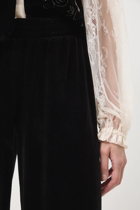 Spodnie damskie wide leg welurowe RW25-SPDA03 czarny