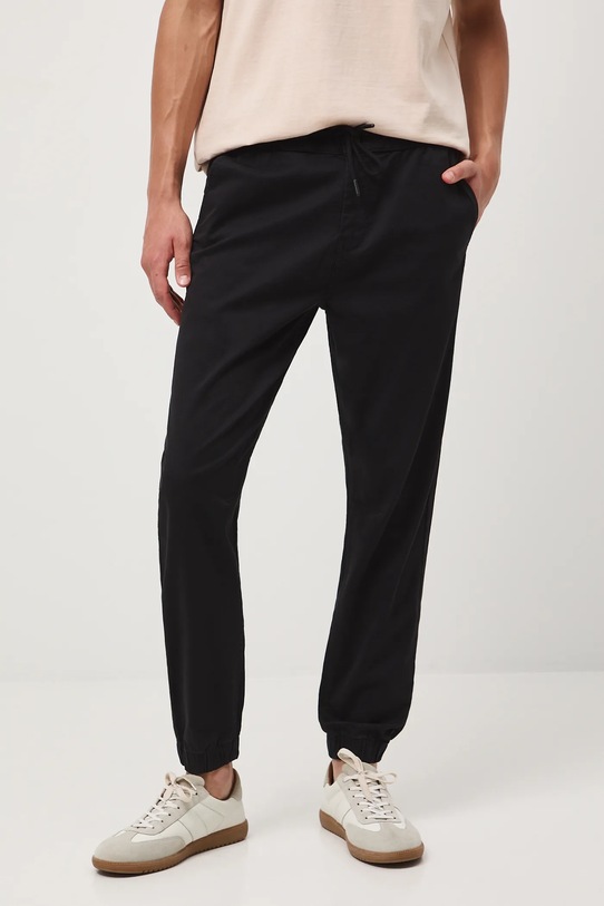 Spodnie męskie jogger z diagonalu RW25-SPM040 czarny RW25