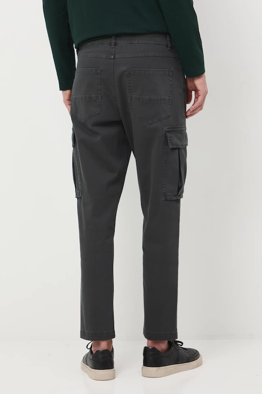 Odzież Spodnie bawełniane męskie tapered z elastanem i kieszeniami cargo RW25-SPM803 szary