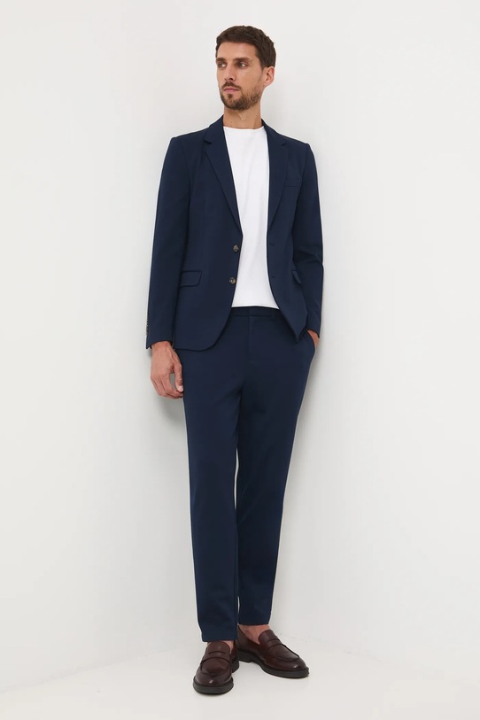 Spodnie męskie tapered gładkie z elastanem granatowy RW25-SPM926