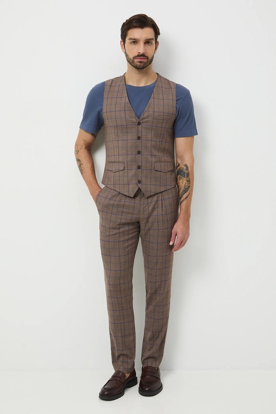 Medicine spodnie wzorzyste brązowy RW25-SPMB32