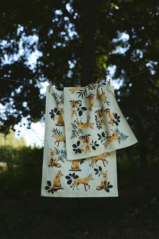 Ściereczki kuchenne bawełniane wzorzyste (2-pack) beżowy RW25-SRU602