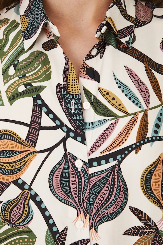 Sukienka damska midi z wiskozy wzorzysta RW25.SUD011 beżowy