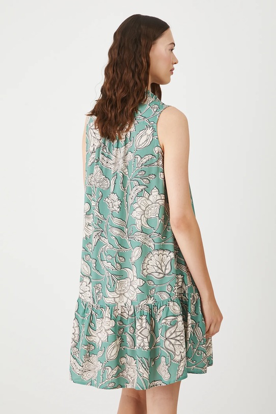 Odzież Sukienka damska midi z wiskozy wzorzysta RW25.SUD011 turkusowy