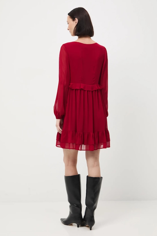 Odzież Sukienka damska mini z falbanami RW25-SUD093 czerwony