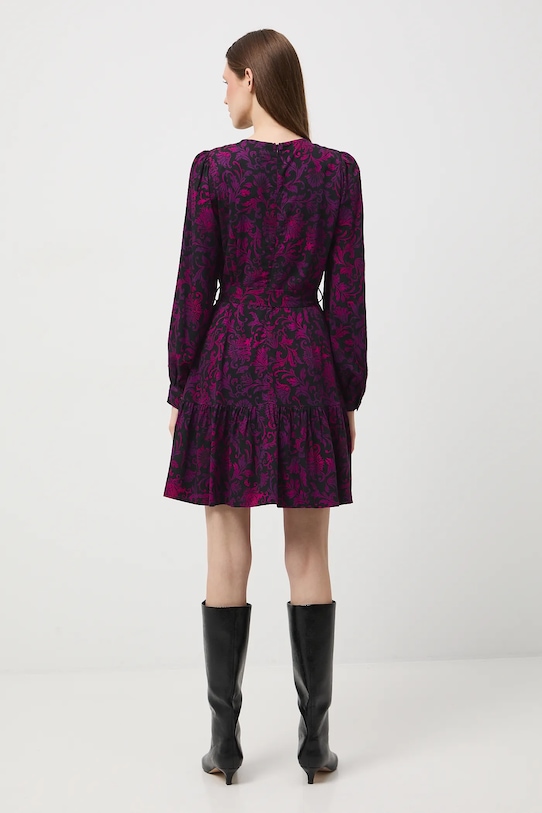 Odzież Sukienka damska mini z paskiem wzorzysta RW25-SUD0B2 czarny