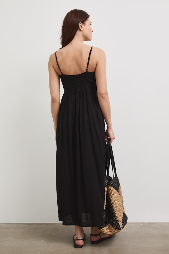 Medicine rochie din amestec de in negru RW25-SUD101