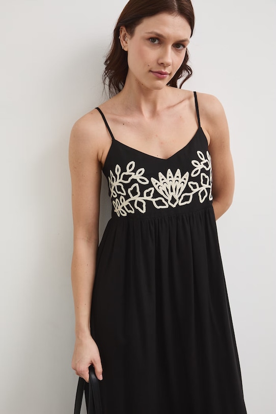 Medicine rochie din amestec de in RW25-SUD101 negru