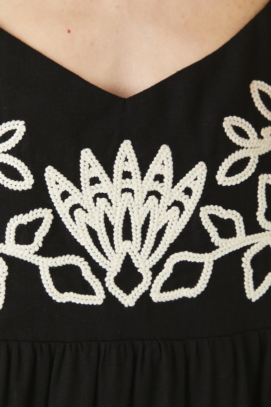 Medicine rochie din amestec de in RW25-SUD101 negru