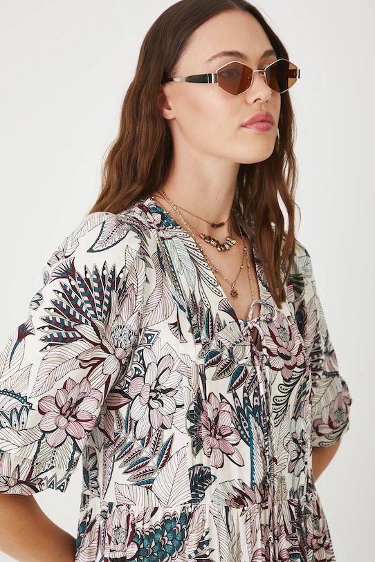 Sukienka midi z wiskozy wzorzysta RW25.SUD102 multicolor