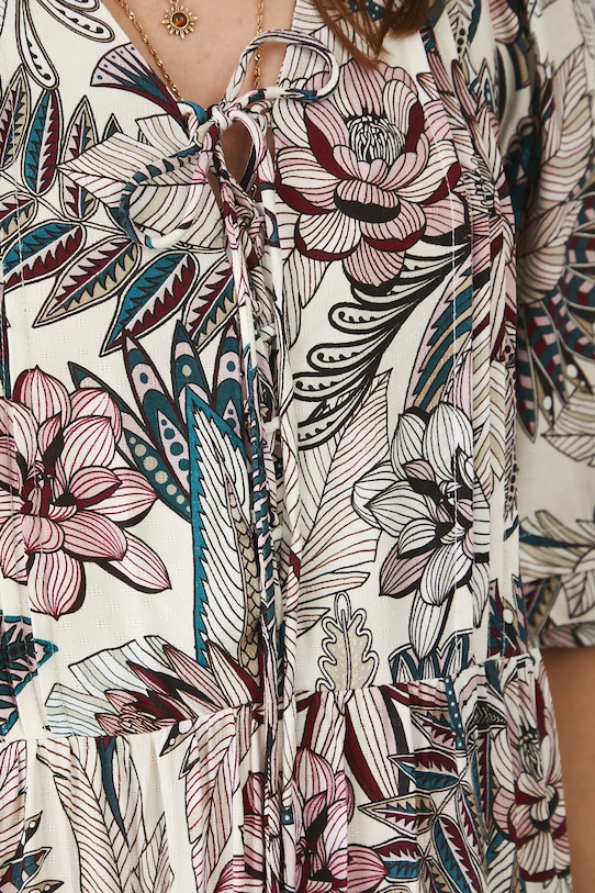 Sukienka midi z wiskozy wzorzysta RW25.SUD102