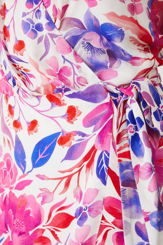 Sukienka damska midi z wiskozy wzorzysta RW25-SUD202 biały