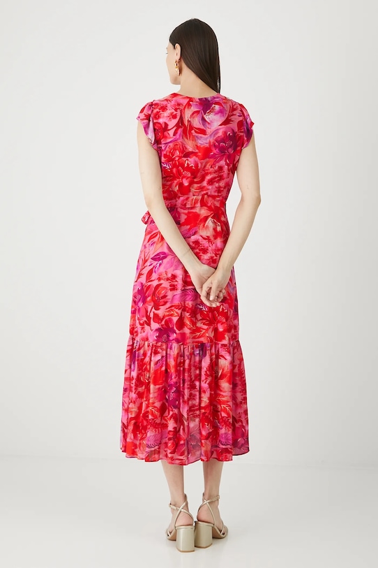 Odzież Sukienka damska midi z wiskozy wzorzysta RW25-SUD202 multicolor