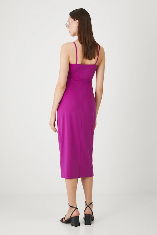 Odzież Sukienka damska midi gładka RW25-SUD205 fioletowy