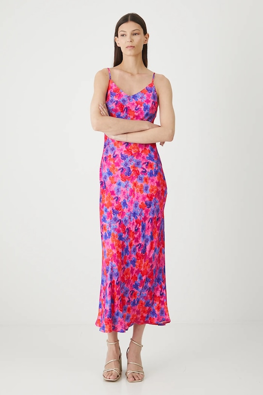 Sukienka maxi z wiskozy RW25-SUD208 różowy RW25