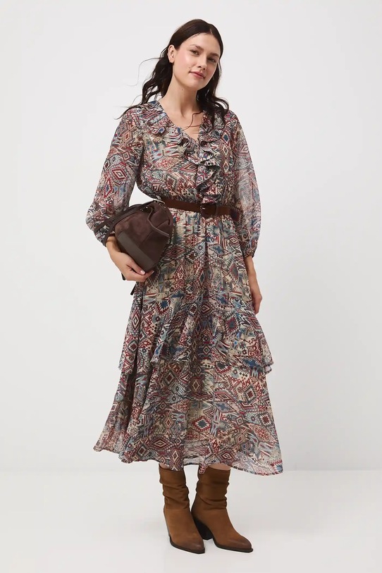 Sukienka maxi wzorzysta RW25-SUD400 multicolor RW25