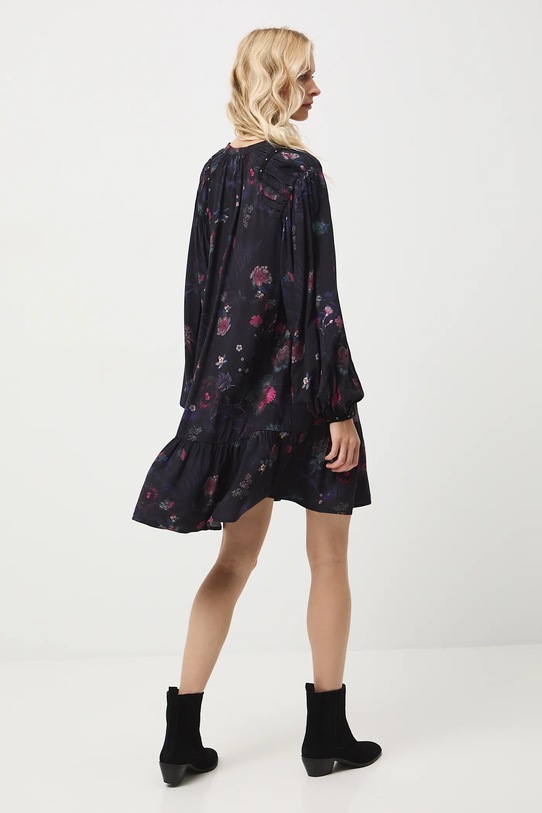 Odzież Sukienka damska mini z wiskozy wzorzysta RW25-SUD702 czarny