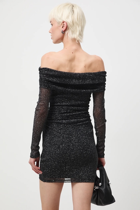 Odzież Sukienka damska mini z metaliczną nicią RW25-SUDA01 srebrny