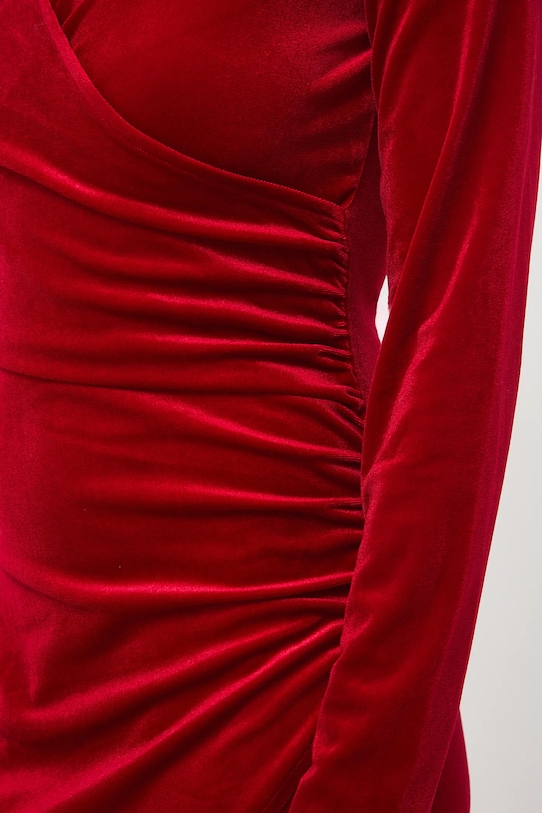 Sukienka damska mini welurowa RW25-SUDA14 czerwony