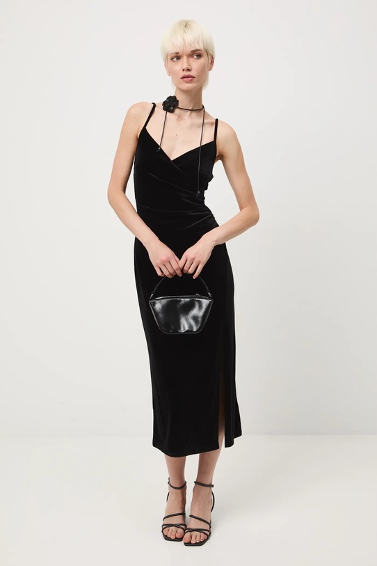 Sukienka damska midi welurowa RW25-SUDA16 czarny RW25